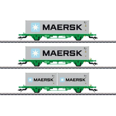 47726 N Set da 3 pz. vagoni per il trasporto di container di DB - Märklin