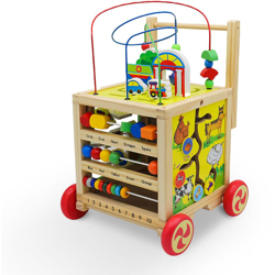 Carrello giocattolo multiattività primi passi in legno per bambini Magic Box características