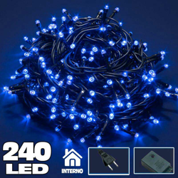 Catena Luci a LED Luminosa Natalizia Metri 240 LED BLU con 7 Giochi Luce características