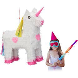 10022562 Pignatta Unicorno da Riempire, per Feste di Compleanno Bambini, HxLxP: 47 x 43 x 13 cm, Bianco-Rosa características