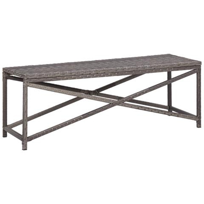 Panchina Da Giardino 120 Cm In Polyrattan Grigio