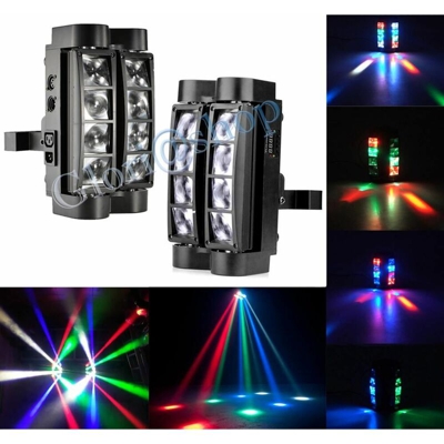 Each - Faro 8 Led Rgb Da Discoteca Luce .rotante Effetti Strobo Ritmo Di Musica Cree Dmx