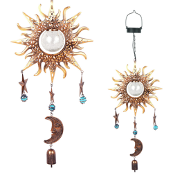 Solar Sun Moon Star Elements Wind Chime Lampadario Bianco caldo características