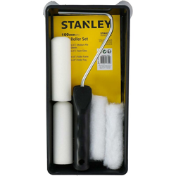 Set Pittore Stanley con 4 Rulli 10cm e Vaschetta Pittura Verniciare Pareti Casa en oferta