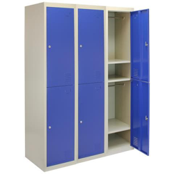 3 Armadietti Con 2 Porte Blu Da Montare In Acciaio Per Scuole Palestre E Spogliatoi en oferta