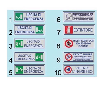 EAC - Etichette adesive segnaletiche B - 3 - Uscita Di Emergenza Conf. 10 Pz