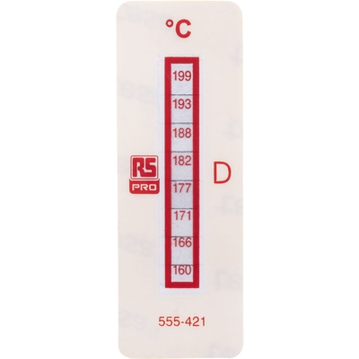 Etichetta termosensibile Irreversibile RS PRO, da 160°C a 199°C, 18mm x 51mm (Confezione da 10)