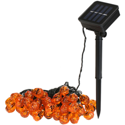 Solare 40 luci zucca fantasma faccia cortile decorazione da giardino LED luce stringa bianco caldo en oferta