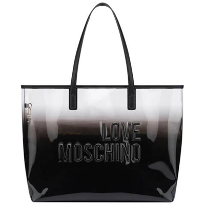 Borsa Donna Love Moschino Shopping Pvc Nero Con Pochette Bs21mo125 Jc4255 Grande