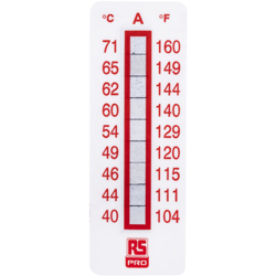 Etichetta termosensibile Irreversibile da 40°C a 71°C, 51mm x 18mm, conf. da 10 pz. (Confezione da 10) - Rs Pro características