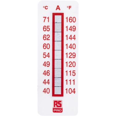 Etichetta termosensibile Irreversibile da 40°C a 71°C, 51mm x 18mm, conf. da 10 pz. (Confezione da 10) - Rs Pro