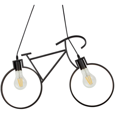 Lampadario pendente bike LED sospensione bicicletta 2 lampade E27 24W filamento Luce Senza lampada Colore Bianco