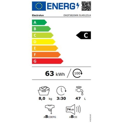 Ew2f5820wn - Lavatrice 8 Kg 1200 Giri Classe C