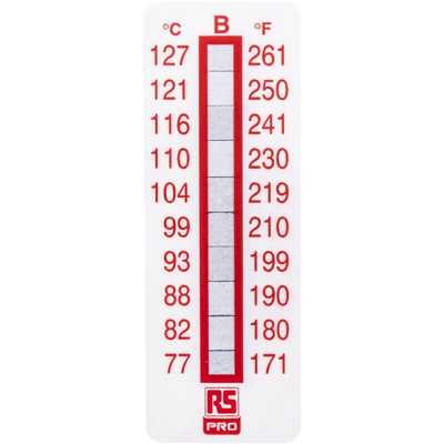 Etichetta termosensibile Irreversibile da 77°C a 127°C, 51mm x 18mm, conf. da 10 pz. (Confezione da 10) - Rs Pro