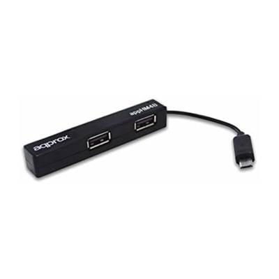 Hub Android approx 4 porte usb2.0 otg funzione micro usb a usb colore nero