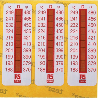 Etichetta termosensibile Irreversibile da 188°C a 249°C, 51mm x 18mm, conf. da 10 pz. (Confezione da 10) - Rs Pro