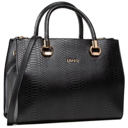 Borsa Liu-jo A Mano / Tracolla Manhattan Satchel M Stampa Rettile Nero Bs21lj96 Aa1171 Media en oferta