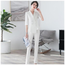 Pantaloni Da Donna Professionali Completi Da Donna Primavera Ed Estate, Gonna Sottile Da Donna Casual Blazer Bianco [ pantaloni Giacca Bianca / M] precio