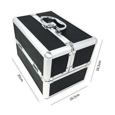 Gloriashoponline - Valigetta 4 Cassetti Porta Cosmeticitrucco Make Up Bauletto Beauty Case Nero