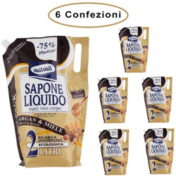 Mil mil sapone liquido argan & miele ricarica maxi risparmio 6 confezioni da 2000 ml precio