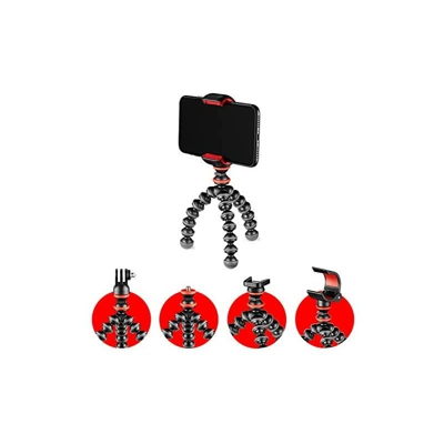 GorillaPod - Starter Kit mini treppiede flessibile con morsetto universale per smartphone, adattatore GoPro e adattatore per torcia, peso fino a 325