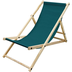 Sedia a sdraio terrazza giardino legno spiaggia pieghevole lettino verde scuro en oferta