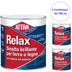 Smalto relax brillante sintetico 3 confezioni da 750 ml bianco - Attiva características