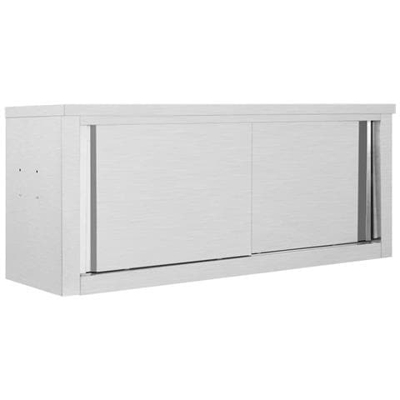 Armadio Da Cucina Ad Ante Scorrevoli 120x40x50cm Acciaio Inox