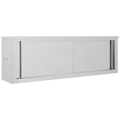 Armadio Da Cucina Ad Ante Scorrevoli 150x40x50cm Acciaio Inox