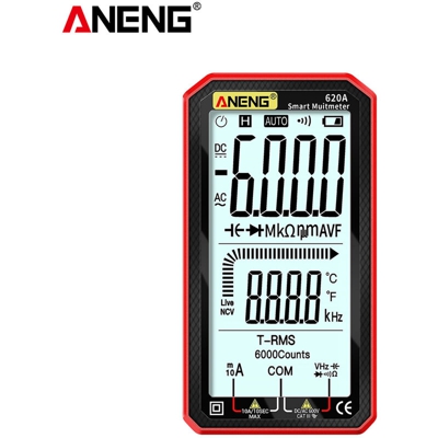 ANENG Display LCD da 4,7 pollici Multimetro digitale AC / DC Multimetro ultraportatile True-RMS Multimetro a portata automatica con Amp Volt Ohm