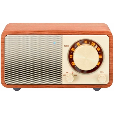 wr-7 walnut desktop analogico radio fm bluetooth batteria ricaricabile agli ioni di litio - Sangean