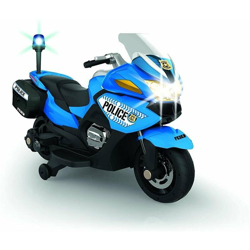 MOTO DELLA POLIZIA AZZURRA CON BATTERIA LUCI E SUONI 12 V - Feber características