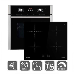 Forno Elettrico da Incasso BO8805SS Capacità 70 L Multifunzione Ventilato Colore Nero / Argento + Piano Cottura IH5900RL Induzione 4 Zone en oferta