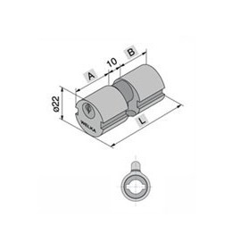 CILINDRO INFILARE TONDO 607.22.22 mm 22/22-22-54