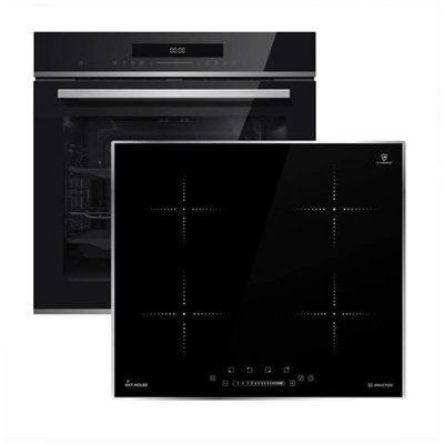 Forno Elettrico da Incasso EB8019EDP Capacità 72 L Multifunzione Ventilato Colore Nero + Piano Cottura KF5900IND-ED Induzione 4 Zone