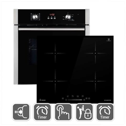 Forno Elettrico da Incasso BO8805SS Capacità 70 L Multifunzione Ventilato Colore Argento / Nero + Piano Cottura KF5900IND Induzione 4 Zone en oferta