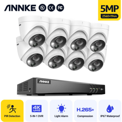 ANNKE Sistema di videosorveglianza 8 canali DVR Ultra HD 4K H.265 e kit telecamera dome 8PCS 5MP HD - Disco rigido 0TB precio