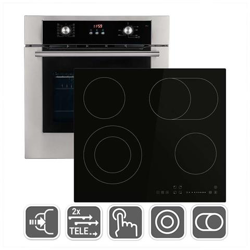 Forno Elettrico da Incasso BO8810SS Capacità 70 L Multifunzione Ventilato Colore Nero + Piano Cottura KF592RL Elettrico 4 Zone en oferta