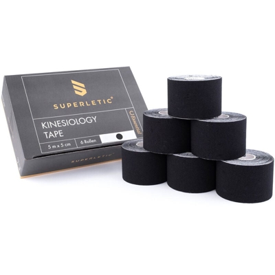 Capital Sports Elek, Kinesio tape, 6 rotoli, 5 m x 5 cm, cotone e adesivo acrilico, resistente all'acqua