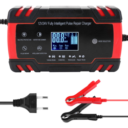 C-harger C-Harger portatile da 12 V / 24 V per cellulare con adattatore da 12 V / 24 V con display digitale,Rosso, spina europea características