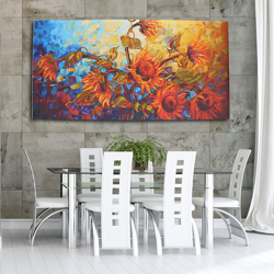 Pittura a olio artistica senza cornice con stampa girasole 120X60 cm Decorazione da parete Bellissimo astratto precio