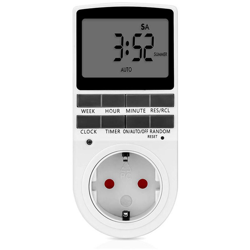 Presa di corrente Timer Interruttore Uscita Orologio Orologio Presa digitale UE Timer settimanale Presa di corrente programmabile Timer, bianco características