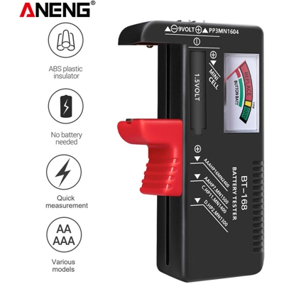 ANENG BT-168 Controllo batteria a bottone Tester display puntatore universale 1.5V / 9V AA AAA Strumento diagnostico capacit