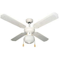 Bakaji - Ventilatore da Soffitto 4 Pale Legno con Lampada Lampadario 105cm 50W Bianco características