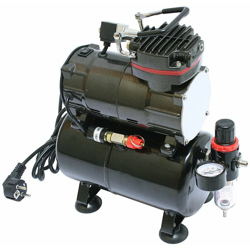 TC-88T Compressore per aerografo Modello TC-88T con serbatoio e regolatore d'aria compressa - Nero - Bc-elec en oferta