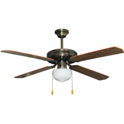 Bakaji - Ventilatore da Soffitto 4 Pale Legno con Lampada Lampadario 130cm 50W Brown precio