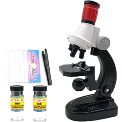 Kit di microscopi scientifici per principianti per bambini, con 100X 400X 1200X e LED, miglior regalo per il compleanno del giocattolo educativo, características