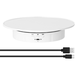 Espositore per giradischi girevole elettrico a 360 gradi per giradischi con display regolabile in velocita di puntelli per fotografia video,Bianco, en oferta