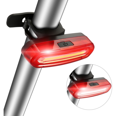 Drillpro - SGODDE rosso e bianco COB LED USB ricaricabile per bicicletta fanale posteriore per bicicletta Flash SOS