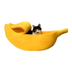 Pet sacco a pelo forniture forniture chenil banana chat chenil inverno calore sonno profondo gatto arsodo sacchetto invernale calore giallo-s- en oferta